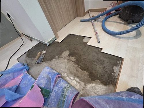 청주시 서원구 누수탐지 욕실 바닥과 천장 누수 흔적을 비교하는 현장 점검 모습