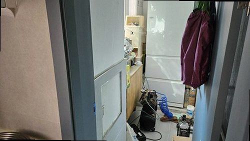 중원구 누수탐지 베란다 벽면 물자국과 누수 원인을 확인하는 현장